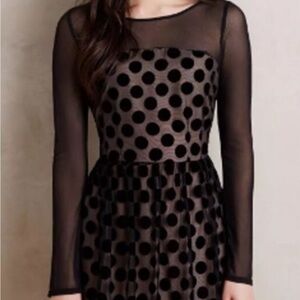 Anthropologie Sunday in Brooklyn Black Polka Dot Midi Dress